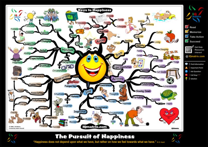 In Pursuit of Happiness Motivational Mind Map Poster